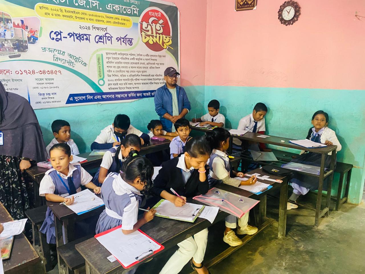 Green forest pathway with sun rays